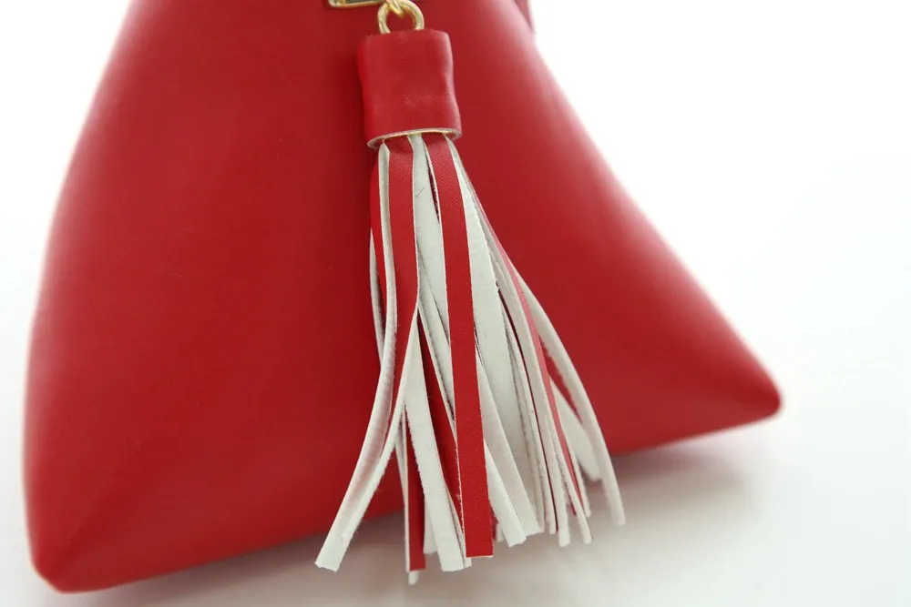 Triangle Shape Day Clutch Women Evening Bag PU Leather Wristlet Purses Tassel Small Handbags Herald Fashion New Arrivals (4)